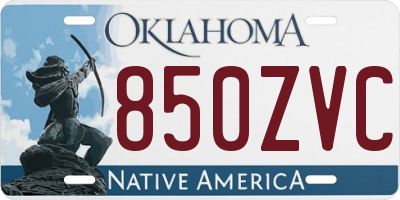 OK license plate 850ZVC