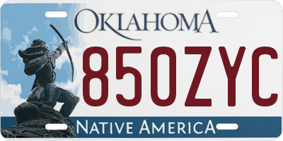 OK license plate 850ZYC
