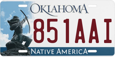 OK license plate 851AAI