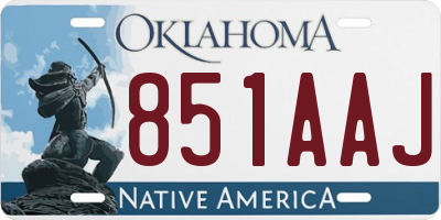 OK license plate 851AAJ