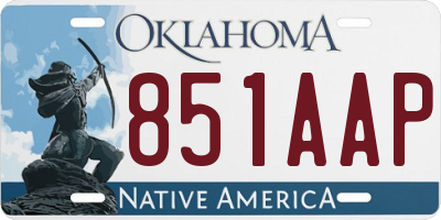 OK license plate 851AAP