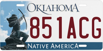 OK license plate 851ACG