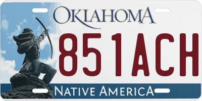 OK license plate 851ACH