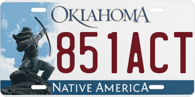 OK license plate 851ACT