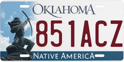 OK license plate 851ACZ