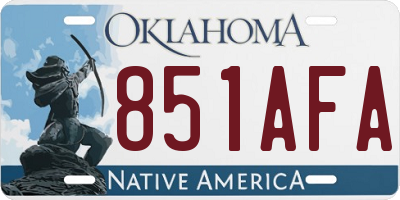 OK license plate 851AFA