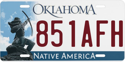 OK license plate 851AFH