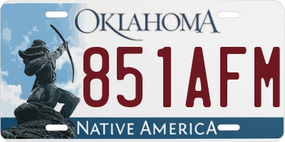 OK license plate 851AFM