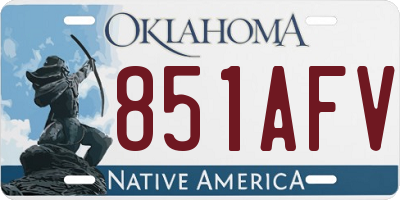 OK license plate 851AFV