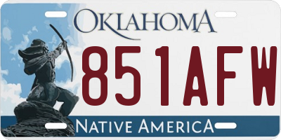 OK license plate 851AFW