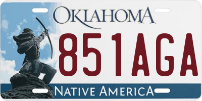 OK license plate 851AGA