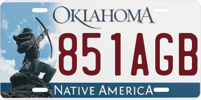 OK license plate 851AGB