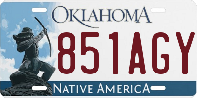 OK license plate 851AGY