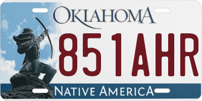 OK license plate 851AHR