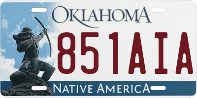 OK license plate 851AIA