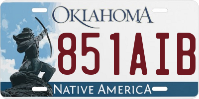 OK license plate 851AIB