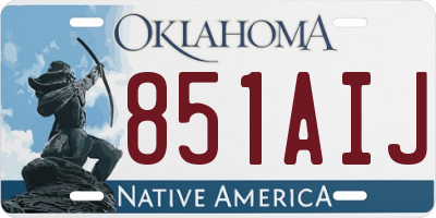 OK license plate 851AIJ