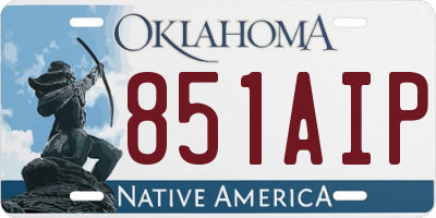 OK license plate 851AIP