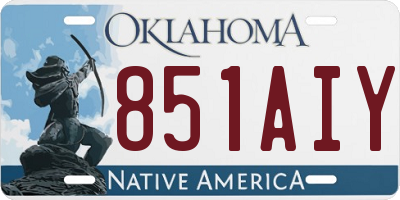 OK license plate 851AIY