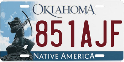 OK license plate 851AJF