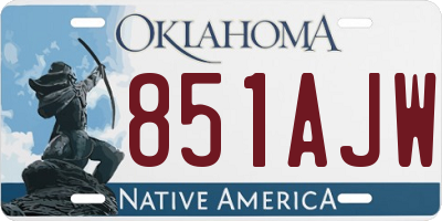 OK license plate 851AJW