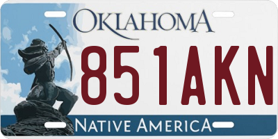 OK license plate 851AKN