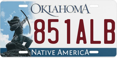 OK license plate 851ALB