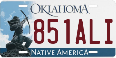OK license plate 851ALI