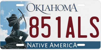 OK license plate 851ALS