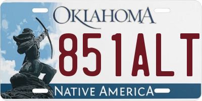 OK license plate 851ALT
