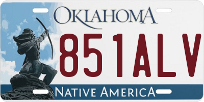 OK license plate 851ALV