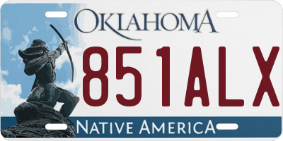 OK license plate 851ALX