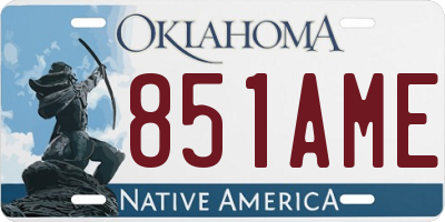 OK license plate 851AME