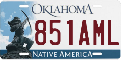 OK license plate 851AML