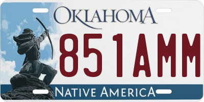 OK license plate 851AMM