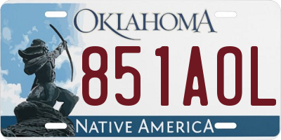 OK license plate 851AOL