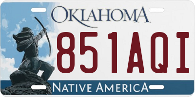 OK license plate 851AQI