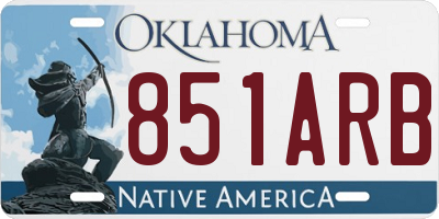 OK license plate 851ARB