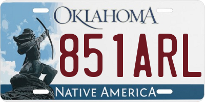 OK license plate 851ARL