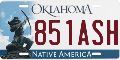 OK license plate 851ASH