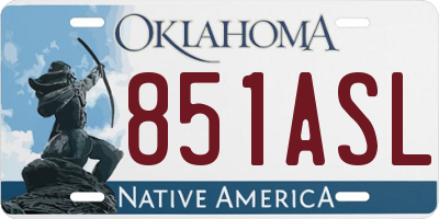 OK license plate 851ASL