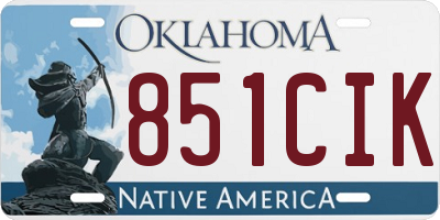 OK license plate 851CIK