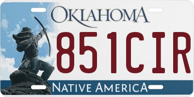 OK license plate 851CIR