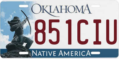 OK license plate 851CIU