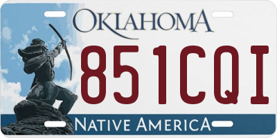OK license plate 851CQI