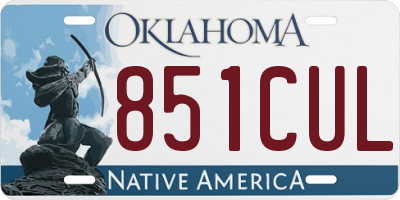 OK license plate 851CUL