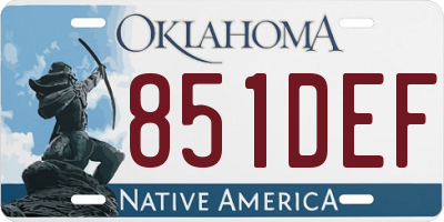 OK license plate 851DEF