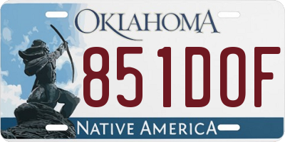 OK license plate 851DOF