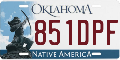 OK license plate 851DPF