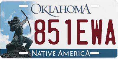 OK license plate 851EWA